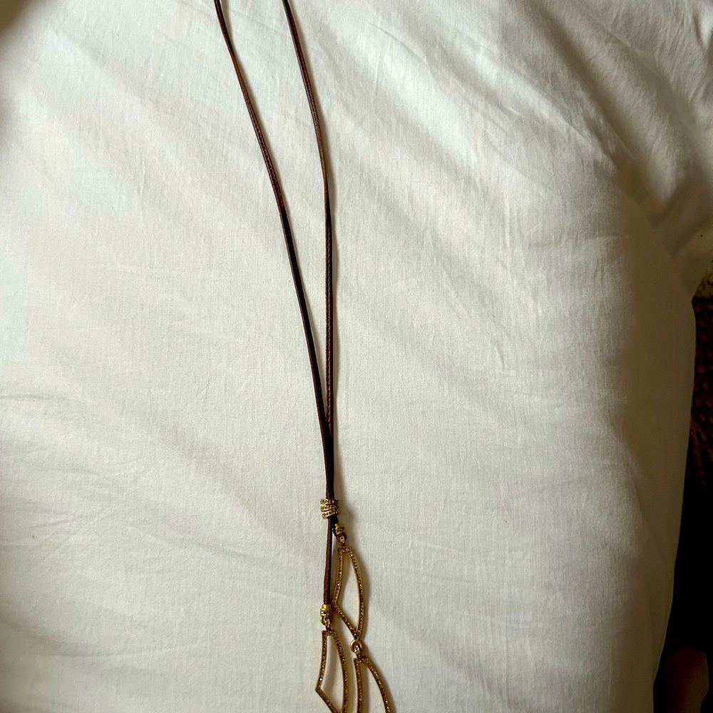 Paige Novick Necklace on leather cord.